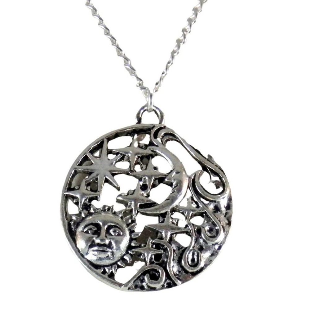 Sun Moon and Stars Pendant necklace 1656